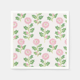Guardanapos de Natal Pink Daisy e Holly para Coque