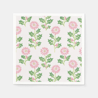 Guardanapos de Natal Pink Daisy e Holly para Coque