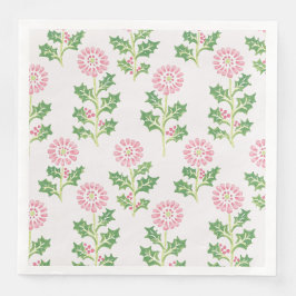 Guardanapos de Natal Pink Daisy e Holly Whit
