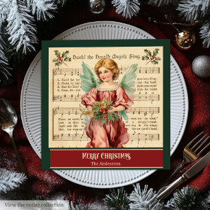 Guardanapos de Natal Vintage Anjo Retro Decoração