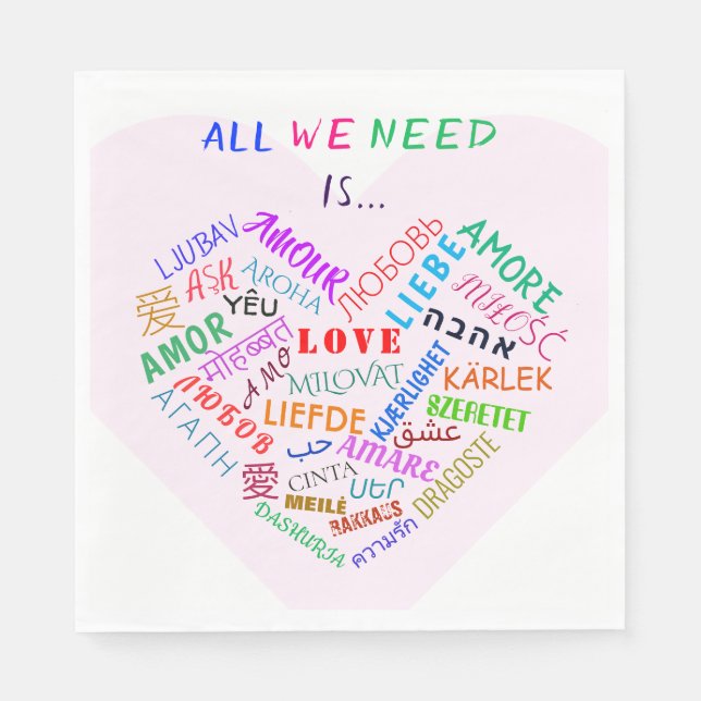 Guardanapos de NOIVADO LOVE Multi Idiomas Personal (Frente)