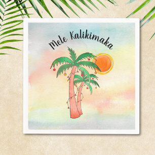 Guardanapos de palmeiras Mele Kalikimaka