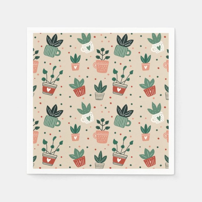 Guardanapos de Papel Amante de Plantas (Frente)