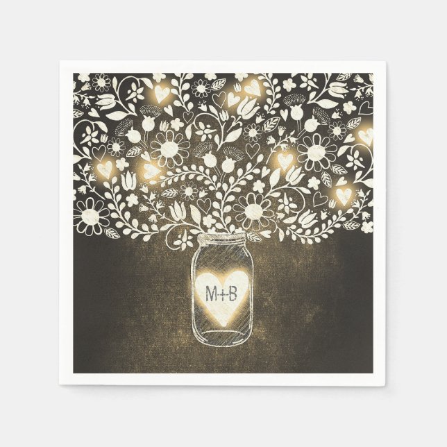 guardanapos de papel amarelo de jarra de flores (Frente)