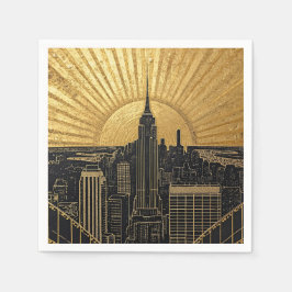 Guardanapos de papel Art Déco preto e dourado