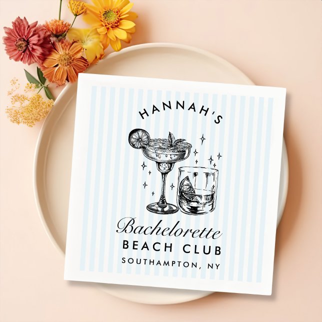 Guardanapos de papel azul para despedida de soltei (Criador carregado)