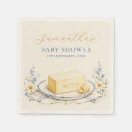 Guardanapos de papel bege para chá de bebé Butter
