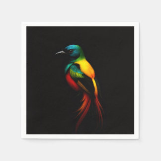 Guardanapos de papel Black 4 Luxe com Rainbow Bird