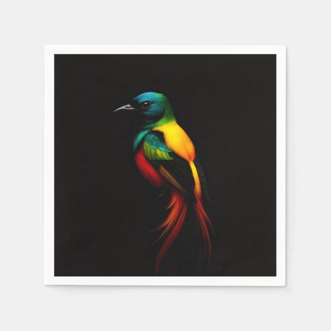Guardanapos de papel Black 4 Luxe com Rainbow Bird (Frente)