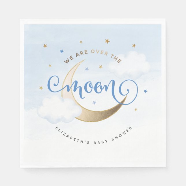 Guardanapos de papel Blue Over the Moon (Frente)