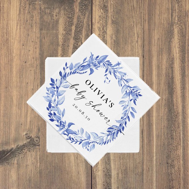 Guardanapos de papel Blue Porcelain Floral Books (Criador carregado)