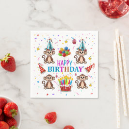 Guardanapos de Papel, Bolo de Macaco Confete Feliz
