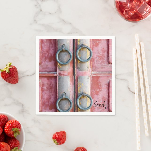 Guardanapos de papel, cadeados cor-de-rosa (Insitu)