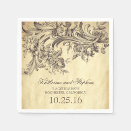 guardanapos de papel casamento vintage
