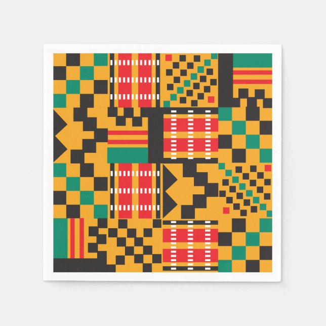 Guardanapos de papel com design africano Kente (Frente)
