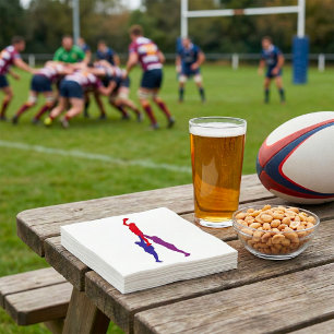 Guardanapos de papel com diagrama de rugby