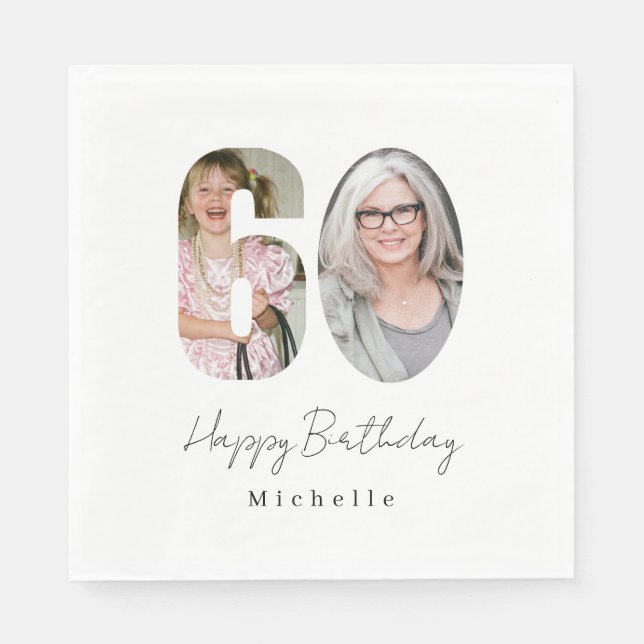 Guardanapos de papel com foto personalizada para 6 (Frente)