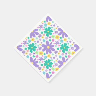 Guardanapos de papel com padrão floral contínuo