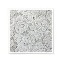 Guardanapos de papel com renda branca elegante