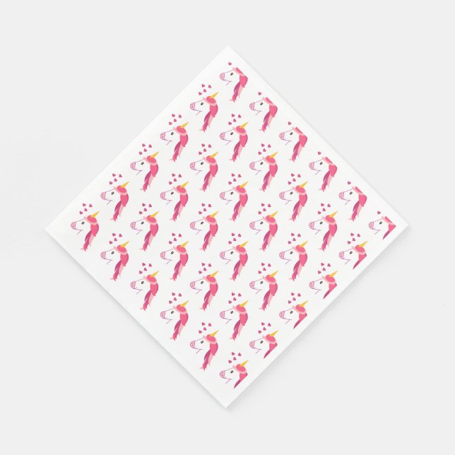Guardanapos de papel com um unicórnio para as féri (Quina)