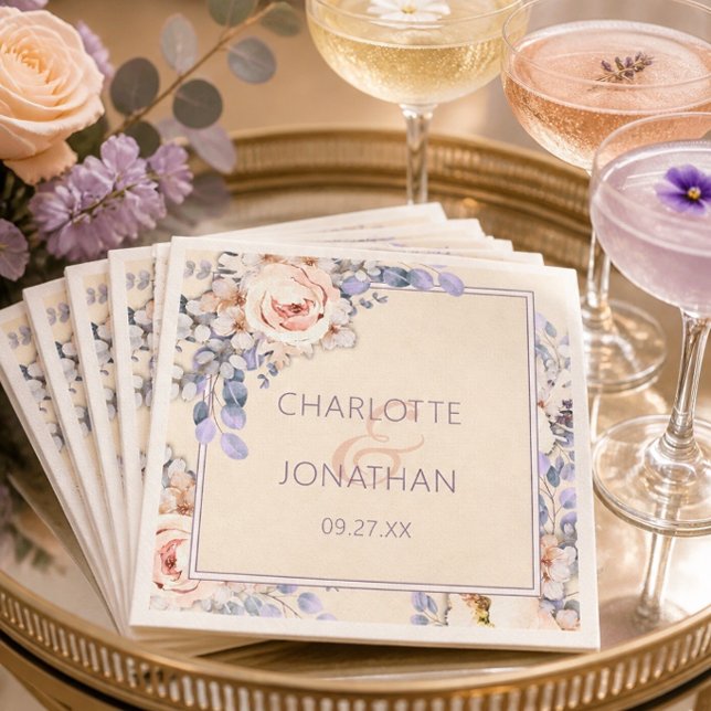 Guardanapos de papel cor-de-rosa para casamento co (Criador carregado)