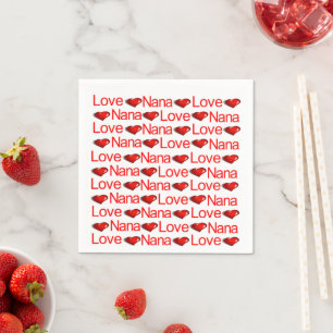 Guardanapos de Papel, Corações Vermelhos Amor Nana