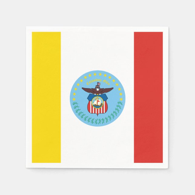 Guardanapos de papel da bandeira de Columbus, Ohio (Frente)