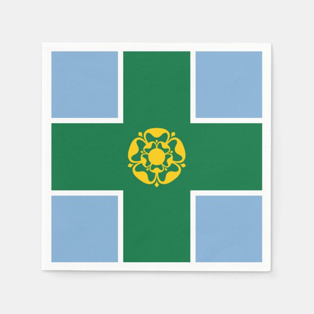 Guardanapos de papel da bandeira de Derbyshire (Frente)