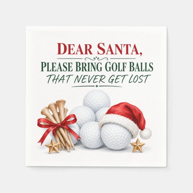 Guardanapos de papel de bola de golfe de Natal  (Frente)