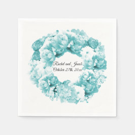 Guardanapos de papel de coroa azul aqua monocromát