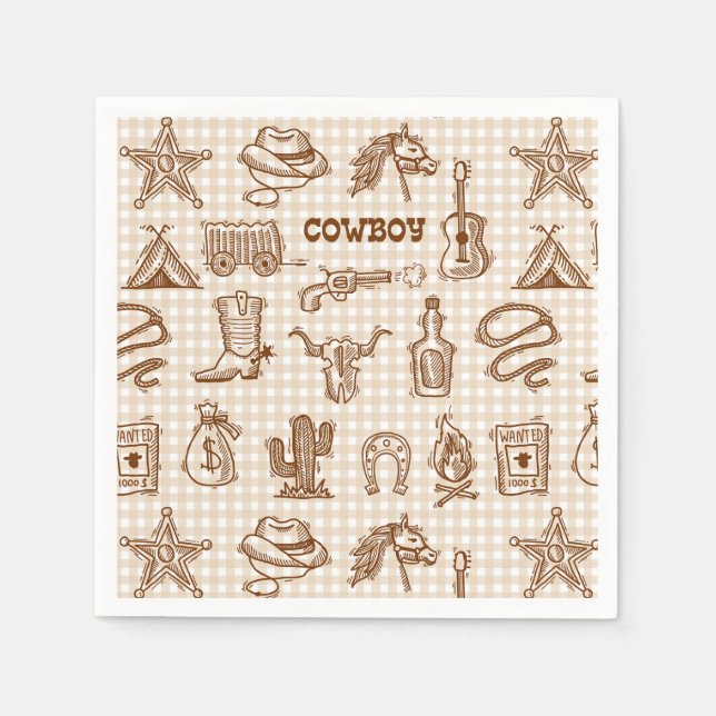 Guardanapos de papel de Cowboy, Suprimentos para F (Frente)