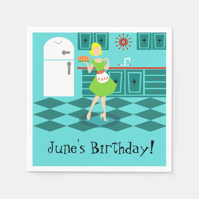 Guardanapos de papel de cozinha retrô personalizáv (Frente)