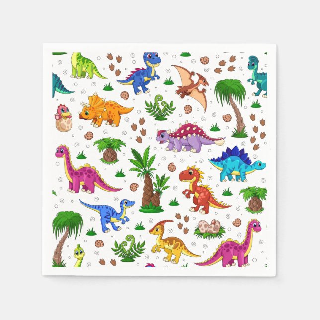 Guardanapos de Papel de Dinossauro, Festa de Anive (Frente)