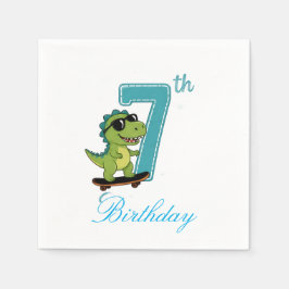 Guardanapos de papel de dinossauro para aniversári