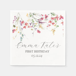 guardanapos de papel de flor selvagem, guardanapos