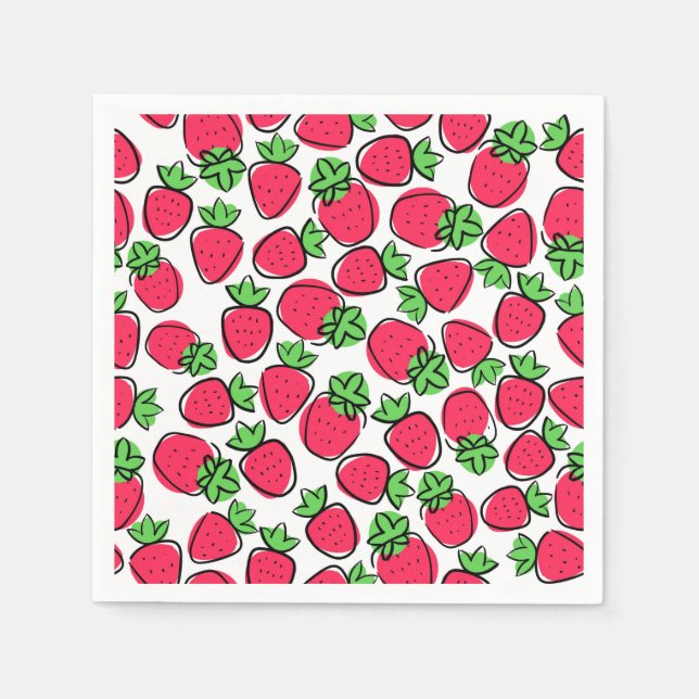 Guardanapos de Papel de Morango, Festa de Frutas d (Frente)