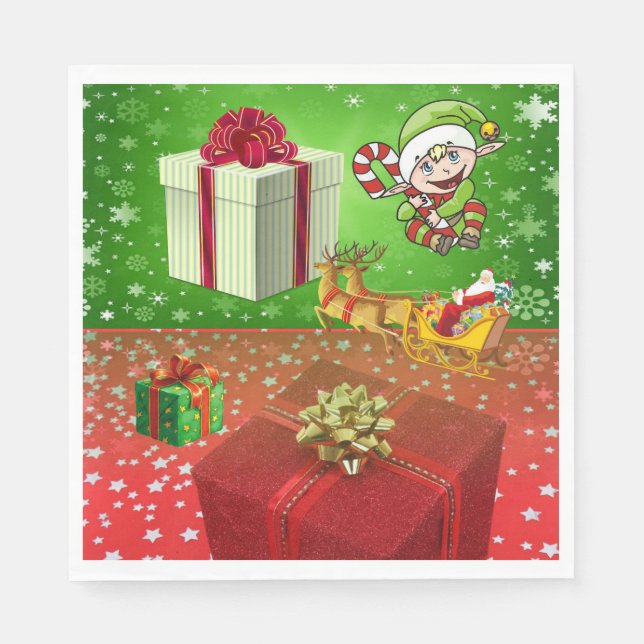 Guardanapos de Papel de Natal, Elfo (Frente)