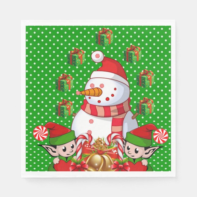 Guardanapos de Papel de Natal, Papai Noel Alegre H (Frente)