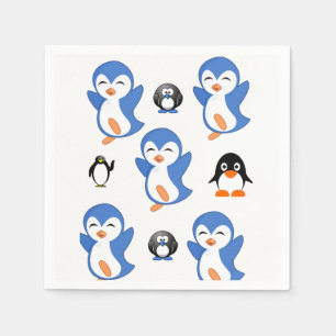 Guardanapos de papel de pinguim fofo