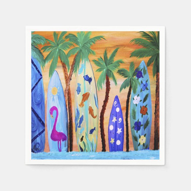 Guardanapos de papel de pranchas de surf da minha  (Frente)
