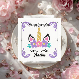 Guardanapos de papel de unicórnio personalizados F