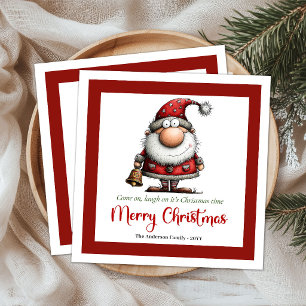 Guardanapos de papel divertido Papai Noel brincalh
