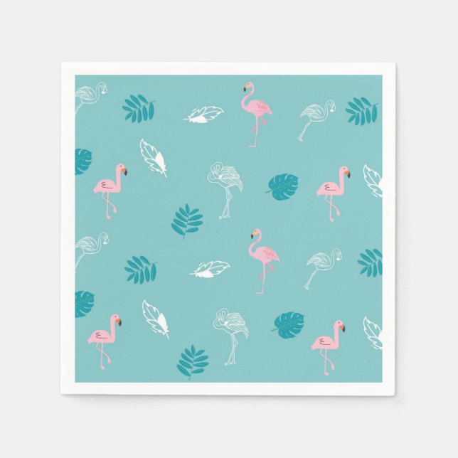 Guardanapos de papel Flamingo Azul Água (Frente)