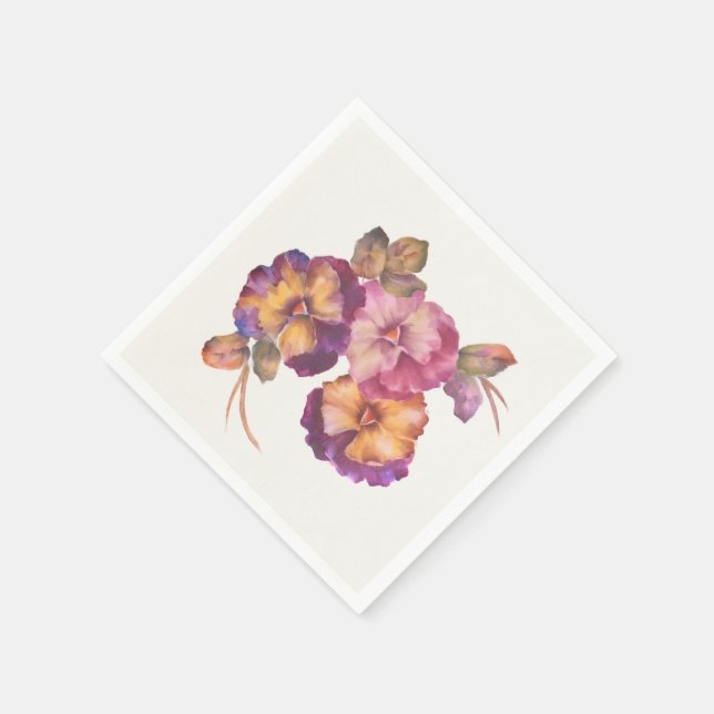 Guardanapos de Papel Floral Pansy (Conjunto de 50) (Canto)