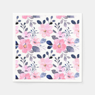 Guardanapos de papel floral para coquetéis