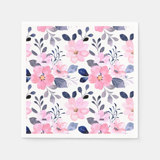 Guardanapos de papel floral para coquetéis (Frente)
