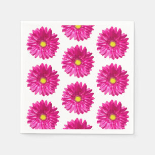 Guardanapos de papel floral rosa quente Daisy