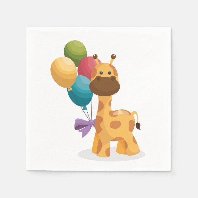 Guardanapos de Papel Girafa Bebê, Chás de Bebê Saf (Frente)