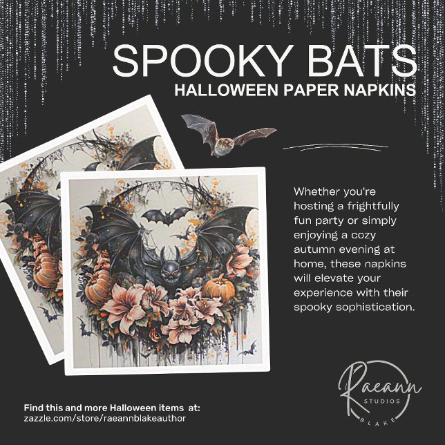 Guardanapos de papel Halloween Morcegos Assustador (Criador carregado)