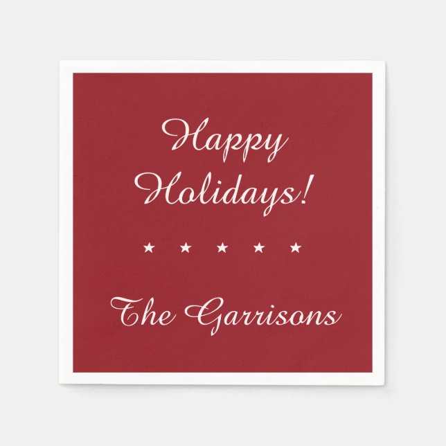 Guardanapos de papel Holidays totalmente personali (Frente)